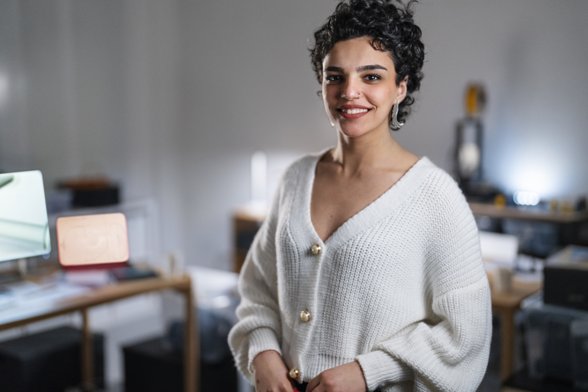Hispanic woman smiling